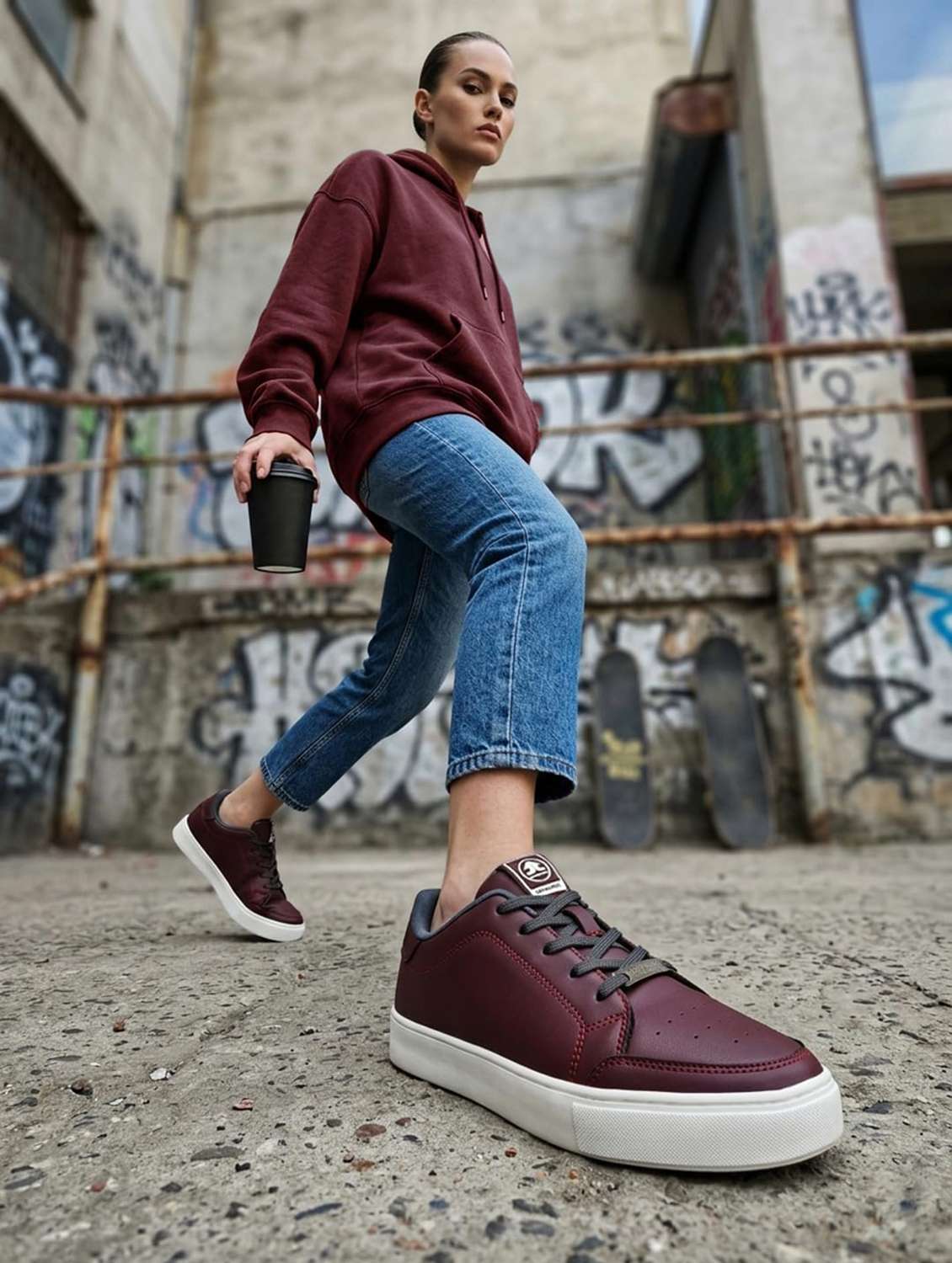 women solid lace up sneakers - 22581387 -  Standard Image - 4