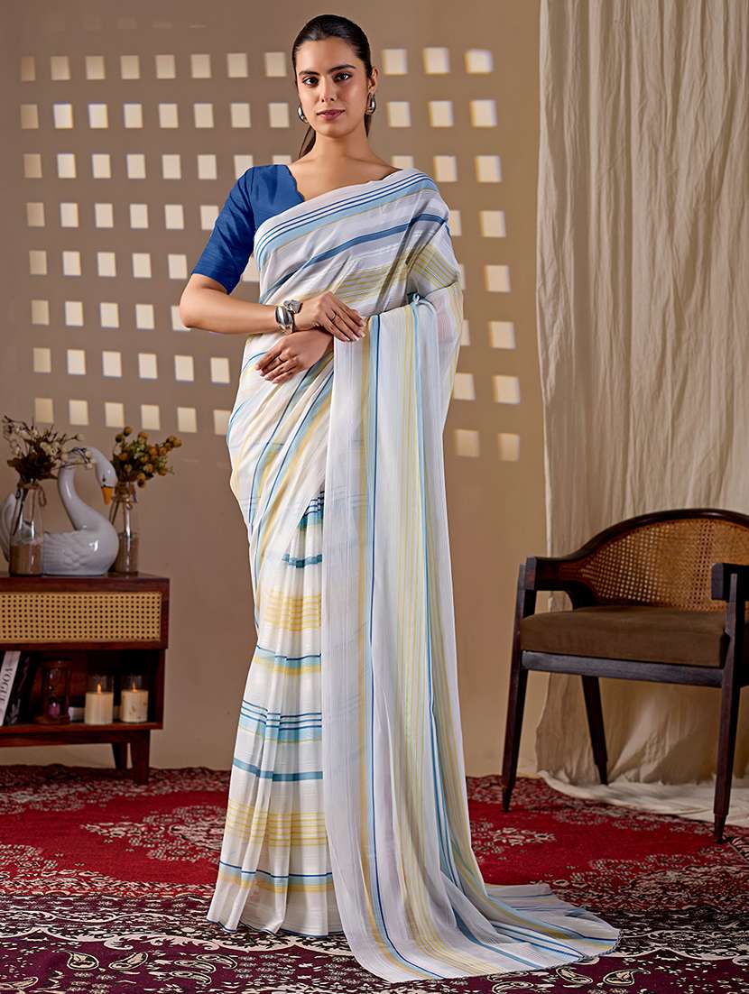 women printed casual wear saree with blouse