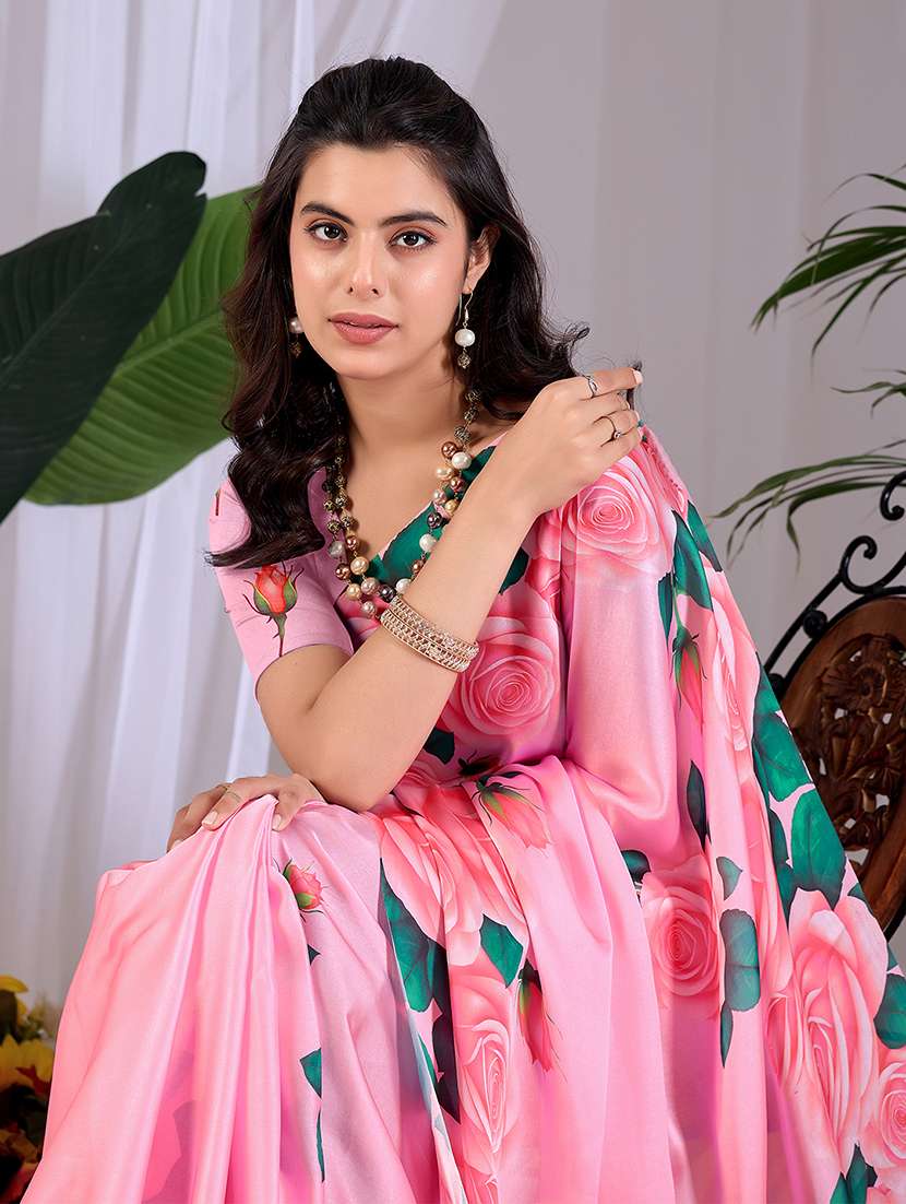 Women Printed Casual Wear Saree With Blouse - 22581441 -  Standard Image - 1