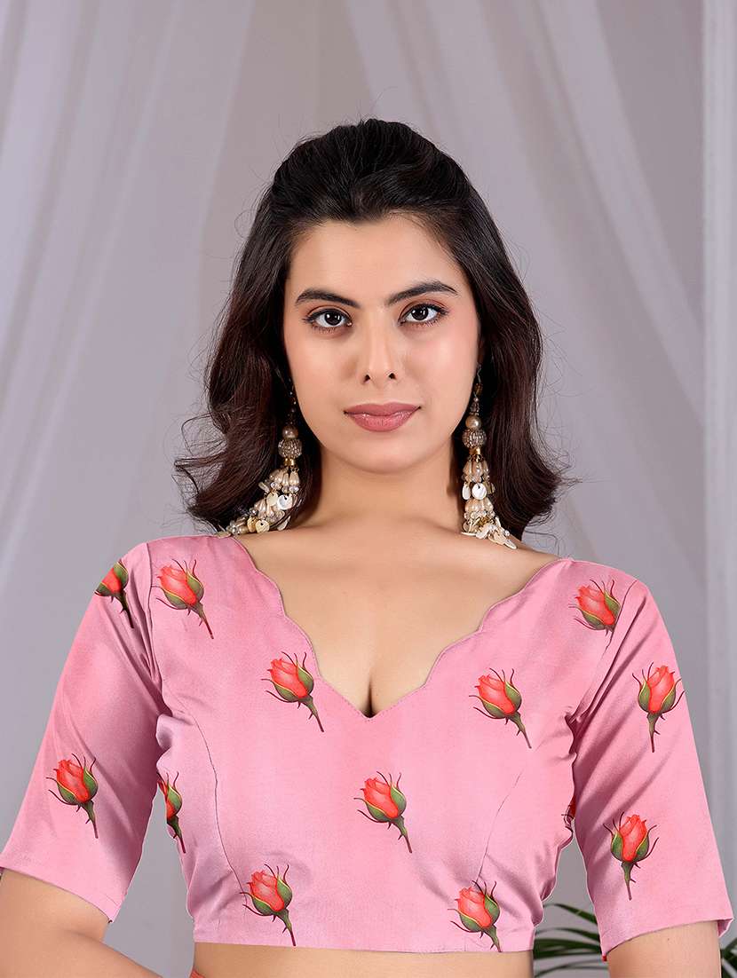 Women Printed Casual Wear Saree With Blouse - 22581441 -  Standard Image - 4