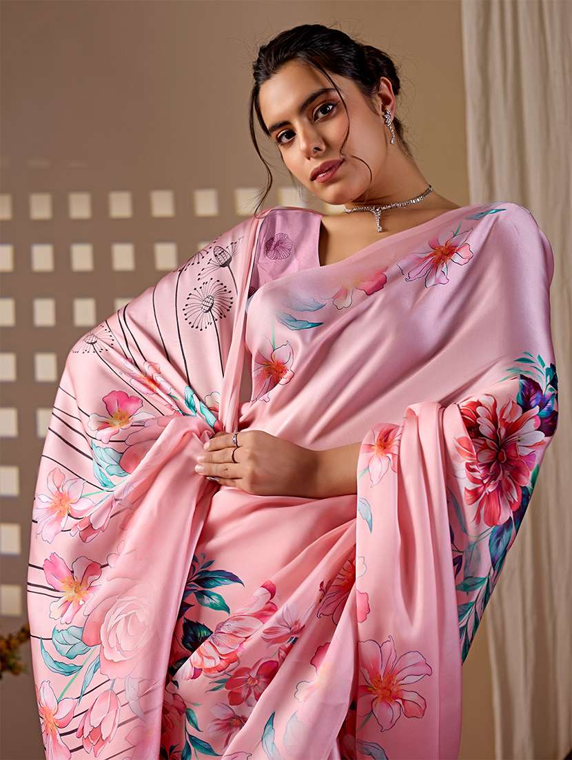 women printed casual wear saree with blouse - 22581458 -  Standard Image - 1