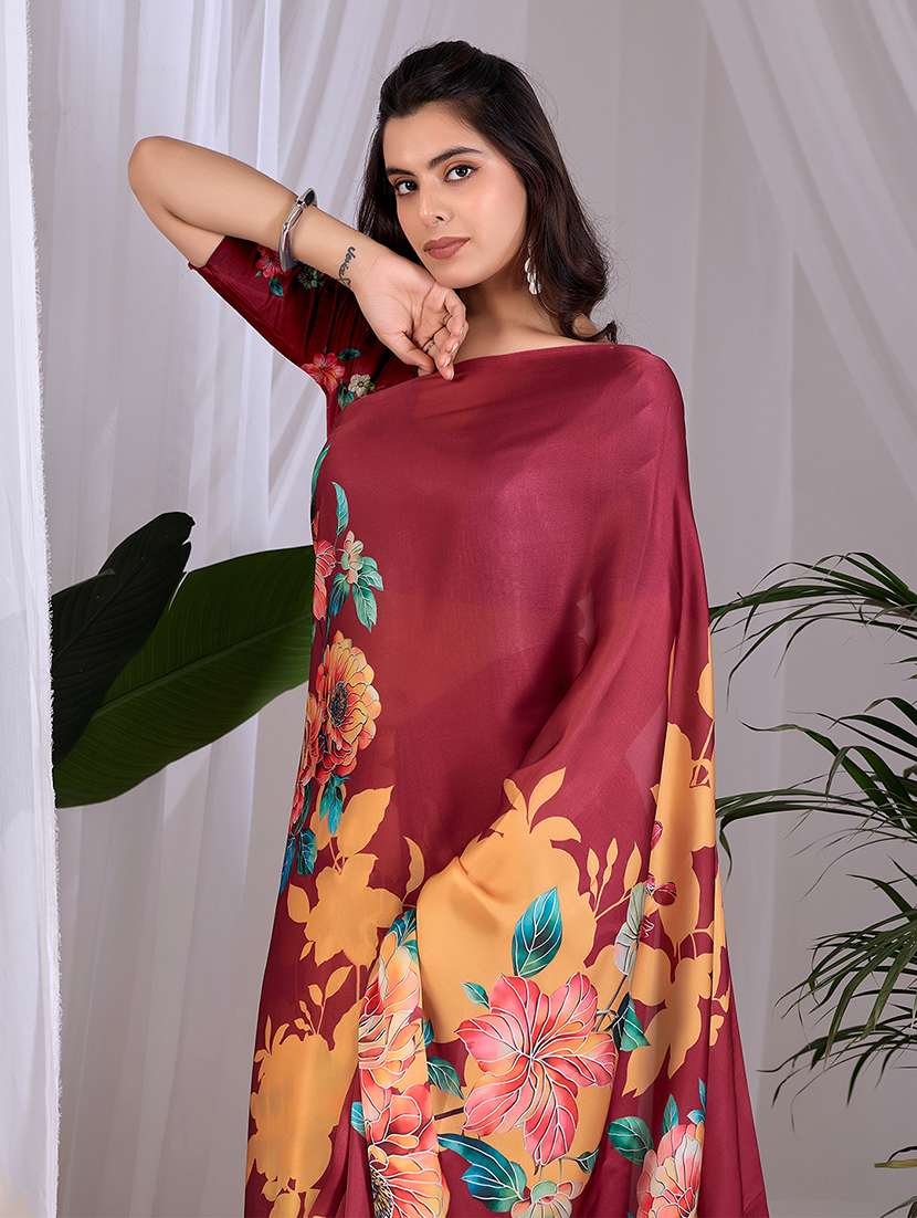 women printed casual wear saree with blouse - 22581467 -  Standard Image - 1