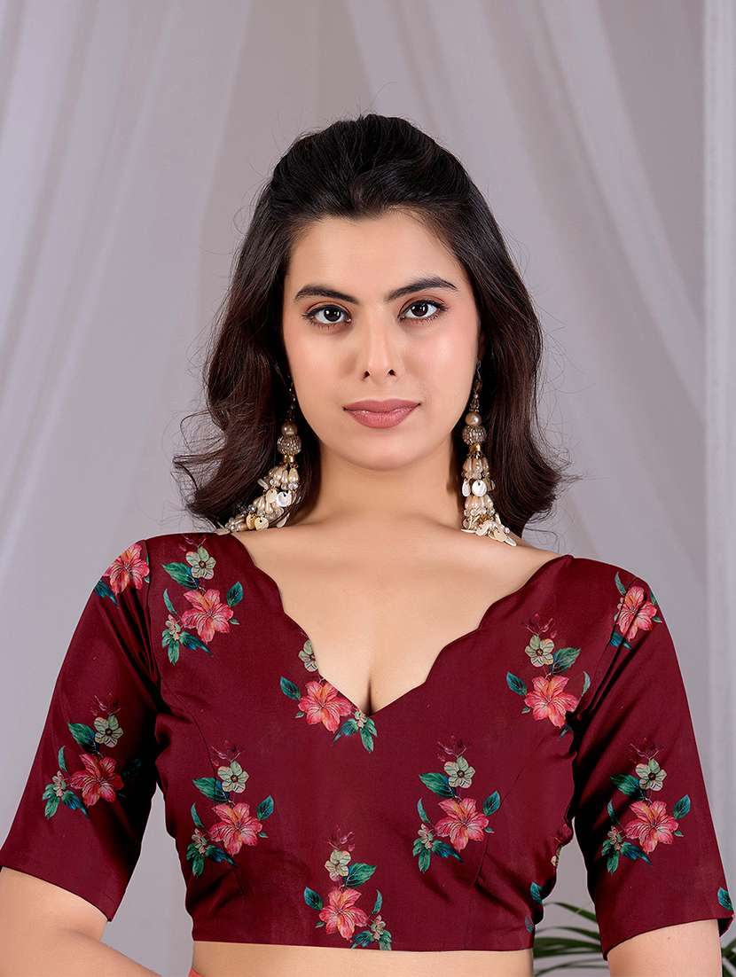 women printed casual wear saree with blouse - 22581467 -  Standard Image - 4