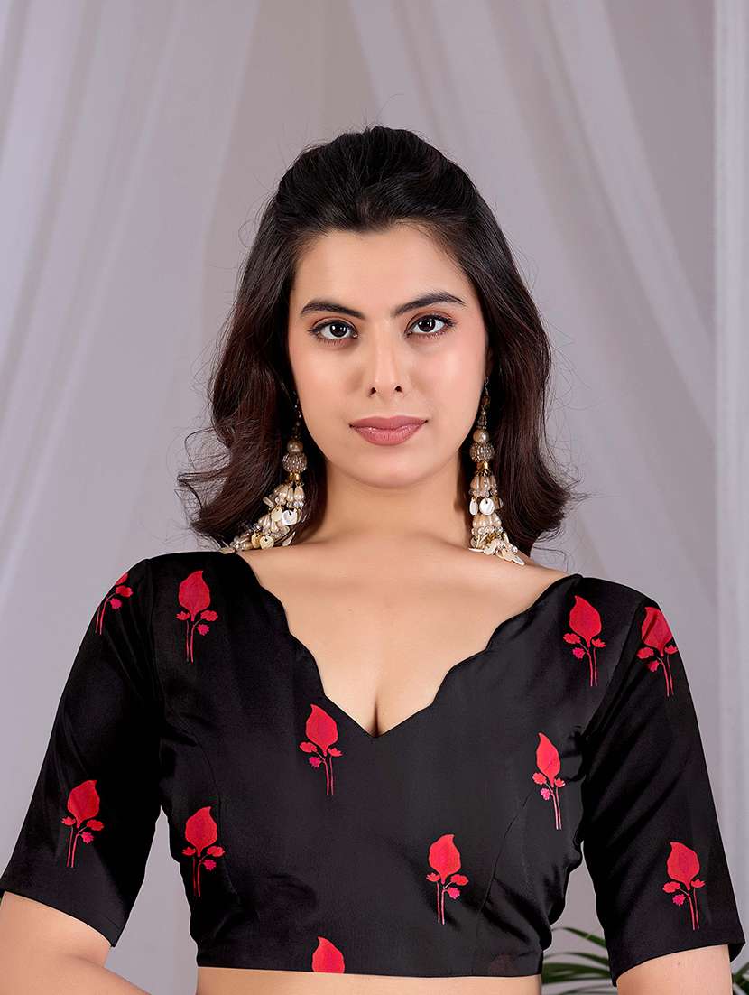 women printed casual wear saree with blouse - 22581471 -  Standard Image - 4
