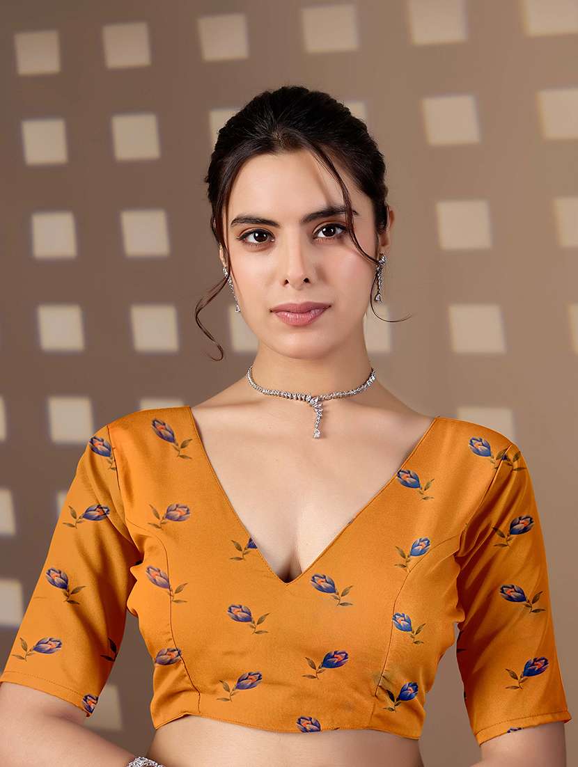 women printed casual wear saree with blouse - 22581472 -  Standard Image - 4