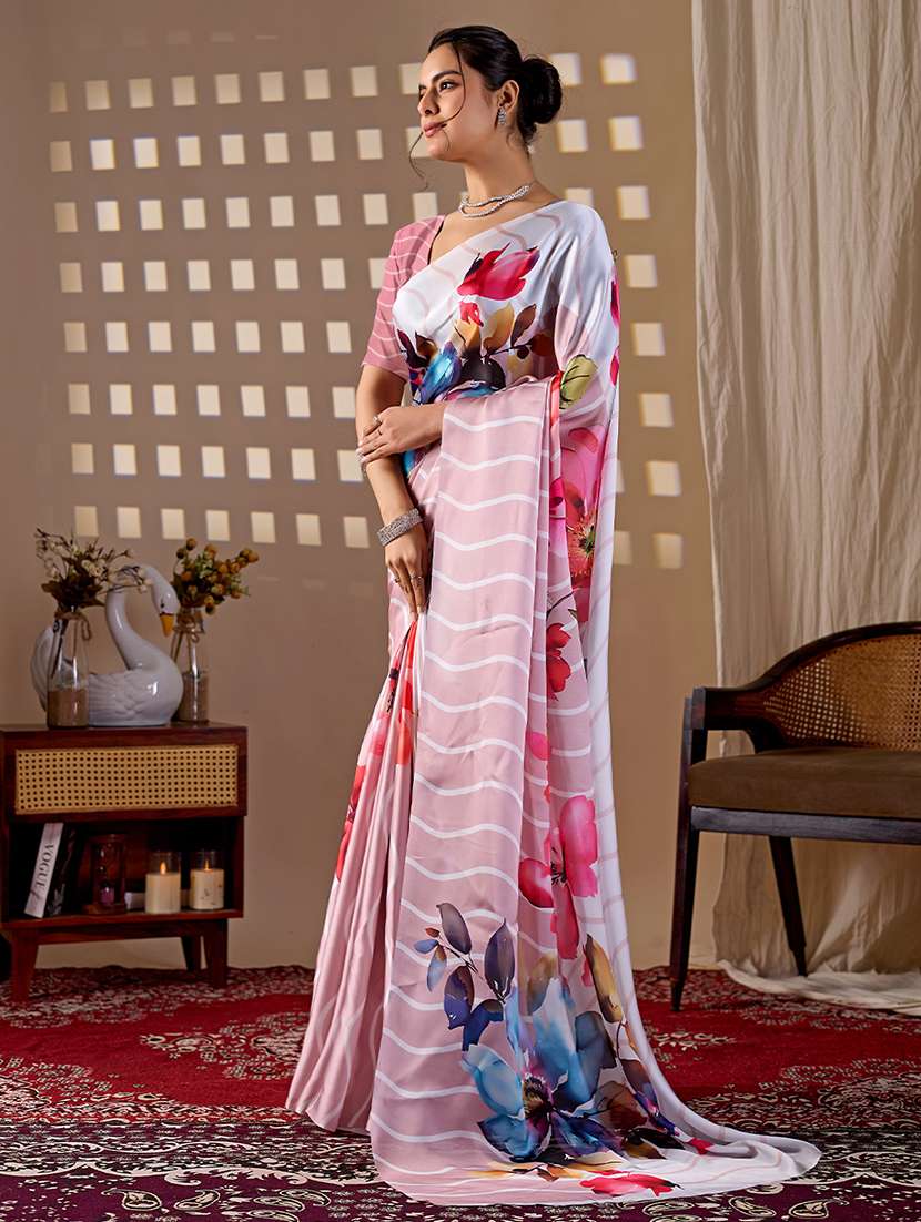 women printed casual wear saree with blouse - 22581476 -  Standard Image - 1