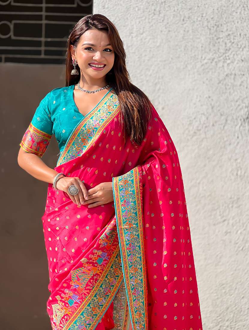women self design banarasi saree with blouse - 22581496 -  Standard Image - 4