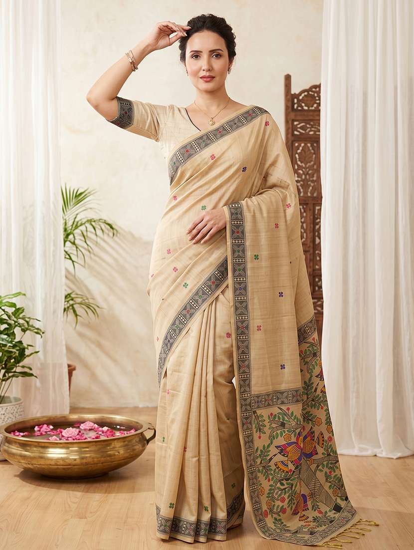 women printed casual wear saree with blouse - 22581498 -  Standard Image - 1