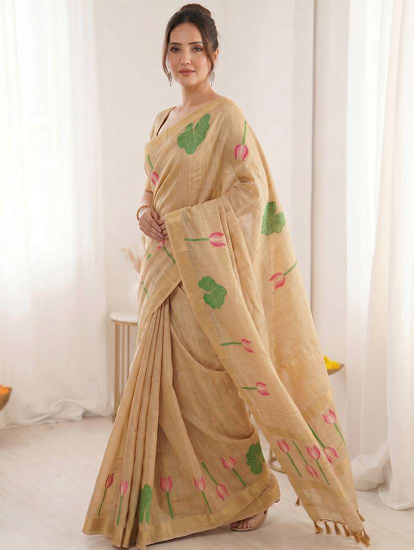women printed casual wear saree with blouse - 22581519 -  Standard Image - 1