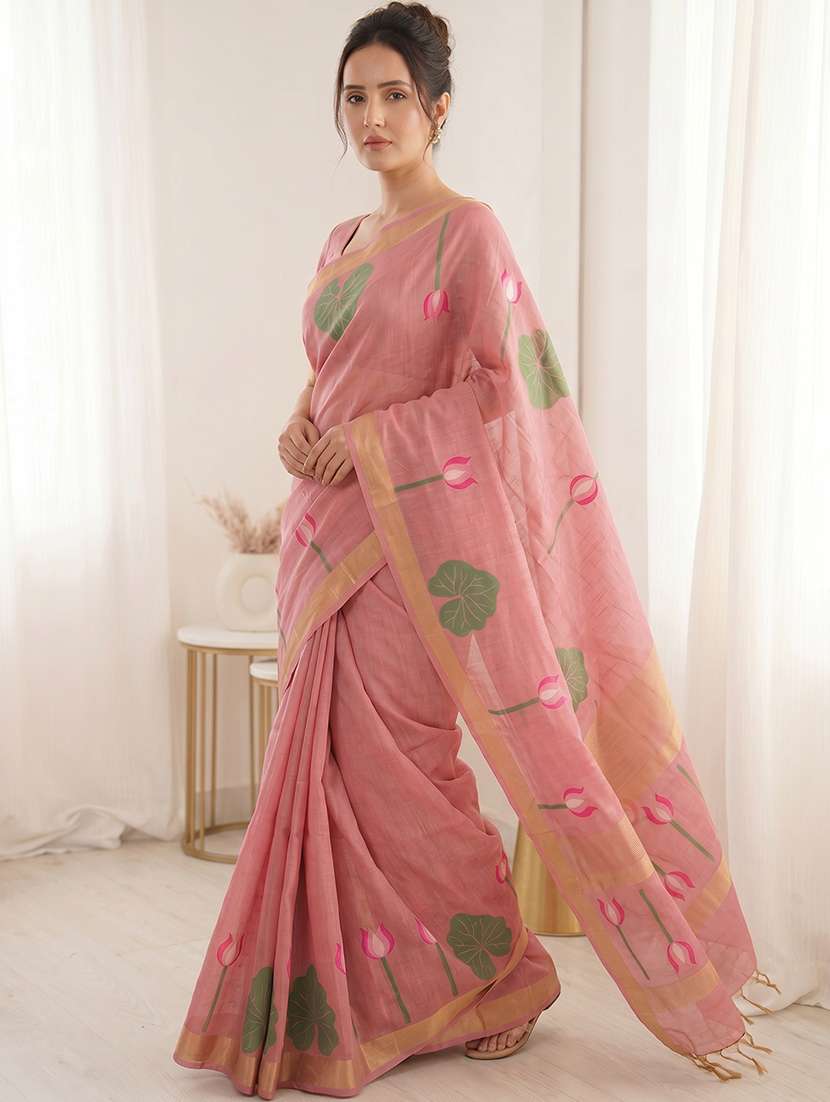 women printed casual wear saree with blouse - 22581521 -  Standard Image - 1