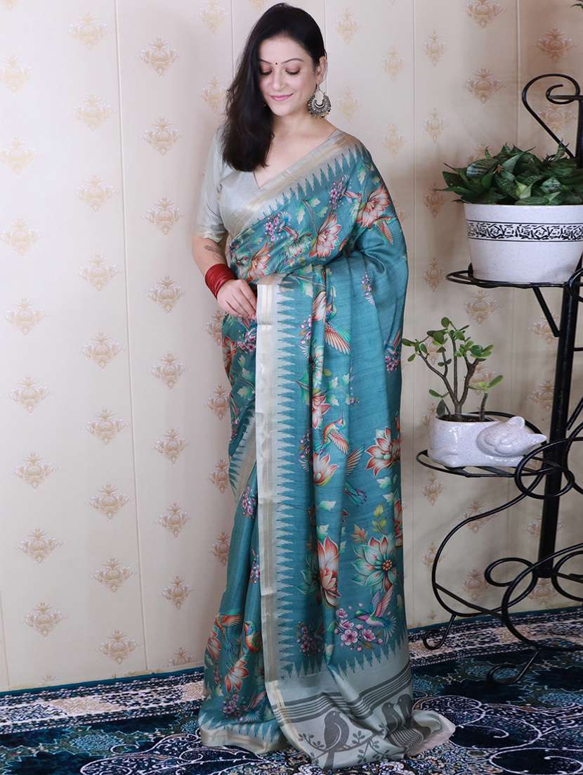 women printed casual wear saree with blouse - 22581534 -  Standard Image - 1