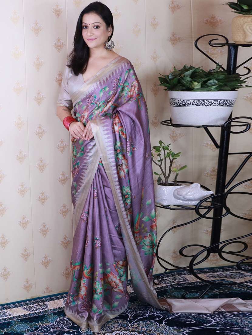 women printed casual wear saree with blouse - 22581535 -  Standard Image - 1