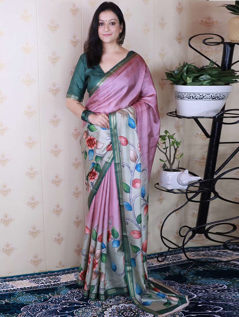 women printed casual wear saree with blouse - 22581538 -  Standard Image - 1