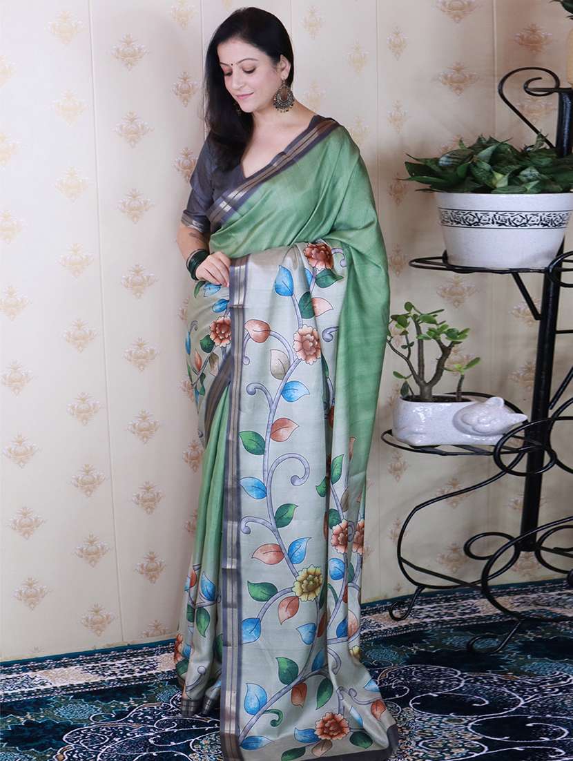 women printed casual wear saree with blouse - 22581540 -  Standard Image - 1