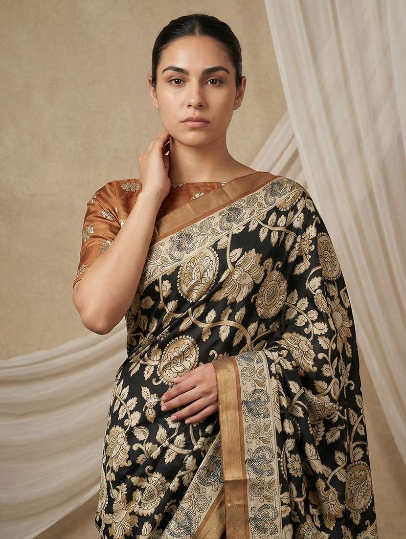 women printed casual wear saree with blouse - 22581547 -  Standard Image - 4