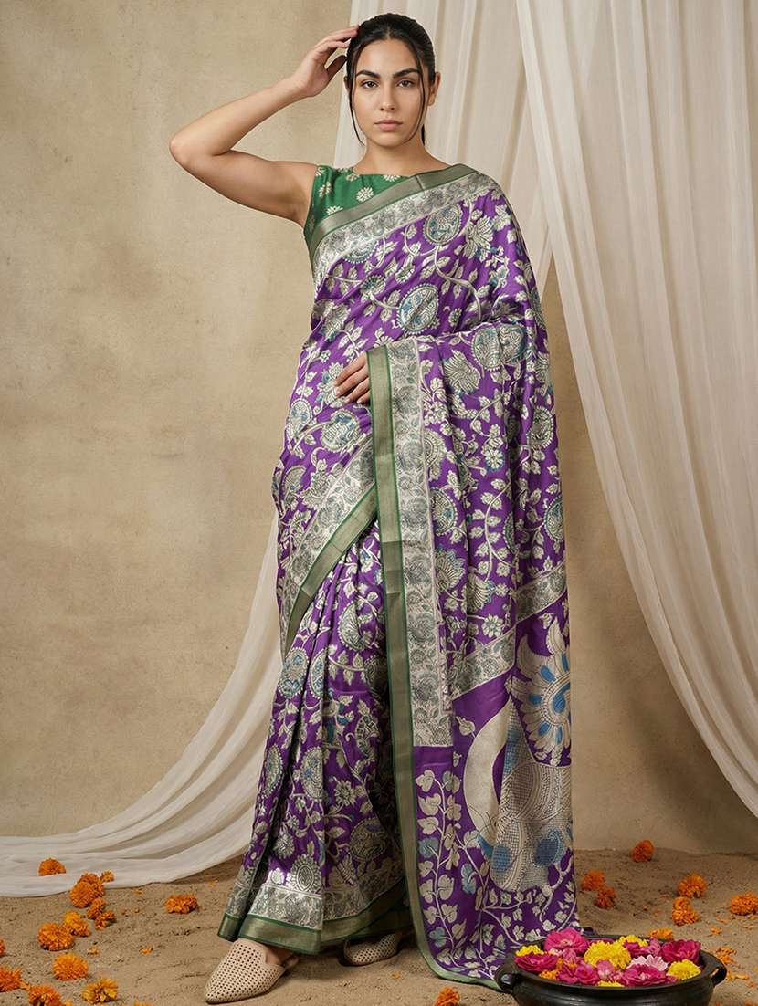 women printed casual wear saree with blouse - 22581548 -  Standard Image - 1