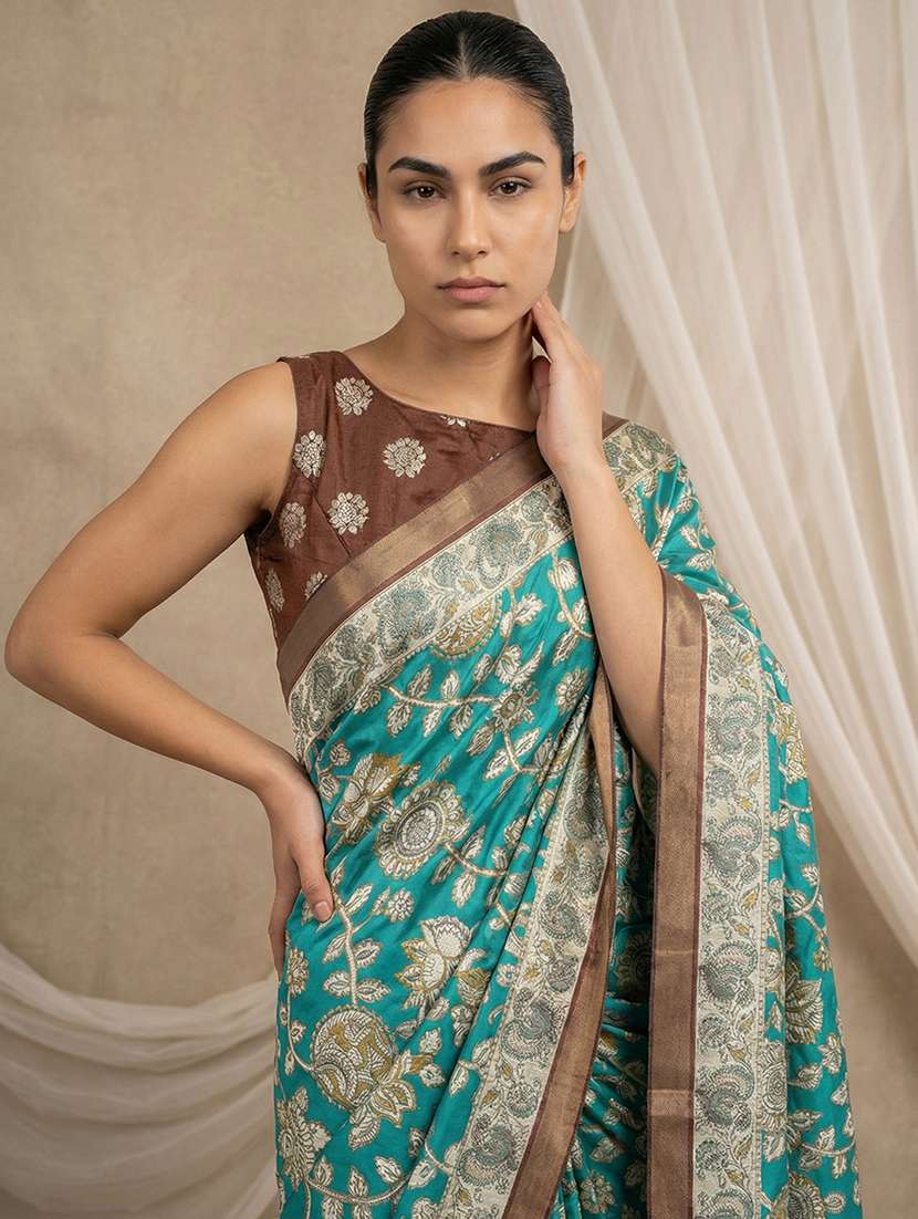 women printed casual wear saree with blouse - 22581549 -  Standard Image - 4