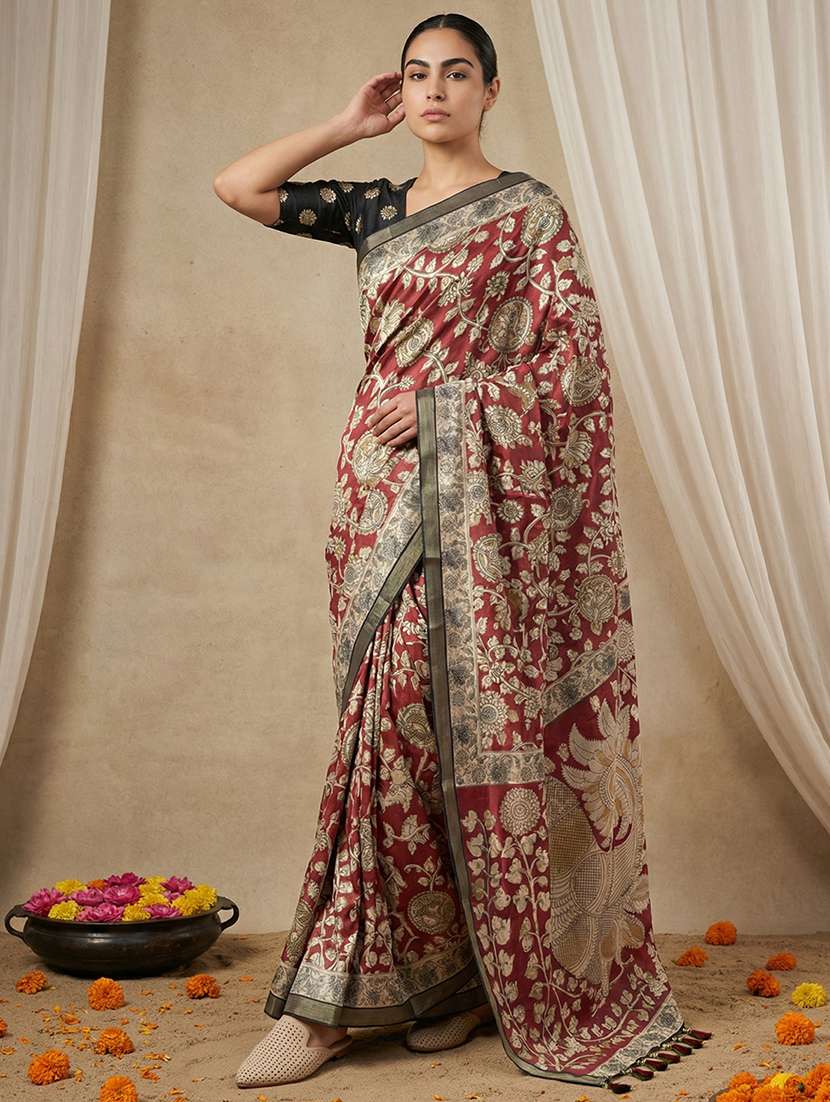 women printed casual wear saree with blouse - 22581550 -  Standard Image - 1