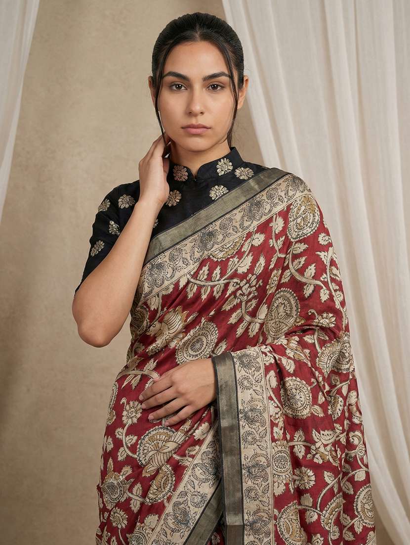 women printed casual wear saree with blouse - 22581550 -  Standard Image - 4