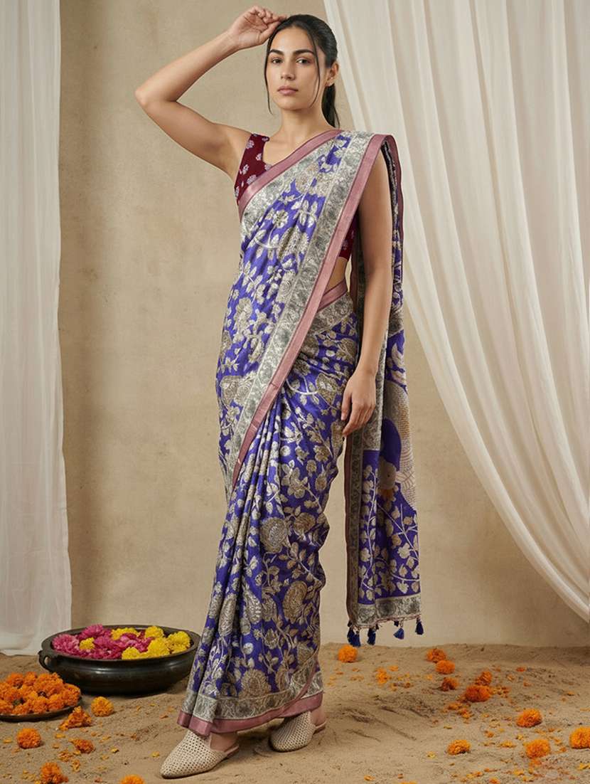 women printed casual wear saree with blouse - 22581551 -  Standard Image - 1