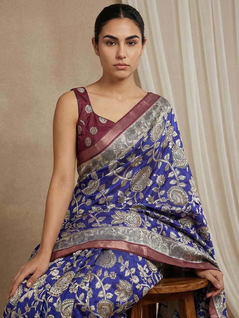 women printed casual wear saree with blouse - 22581551 -  Standard Image - 4