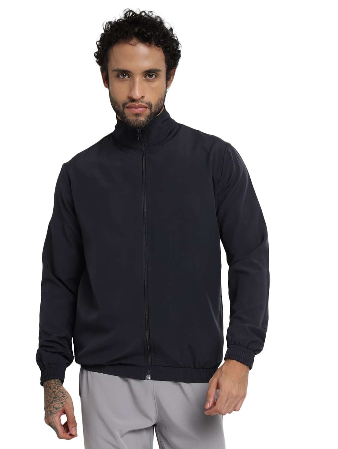 men solid long sleeves regular fit jacket