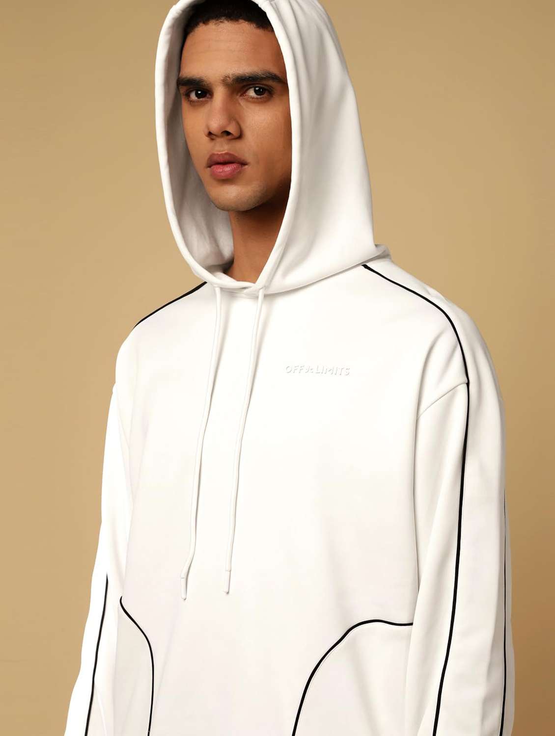 men solid long sleeves hooded sweatshirt - 22581795 -  Standard Image - 1