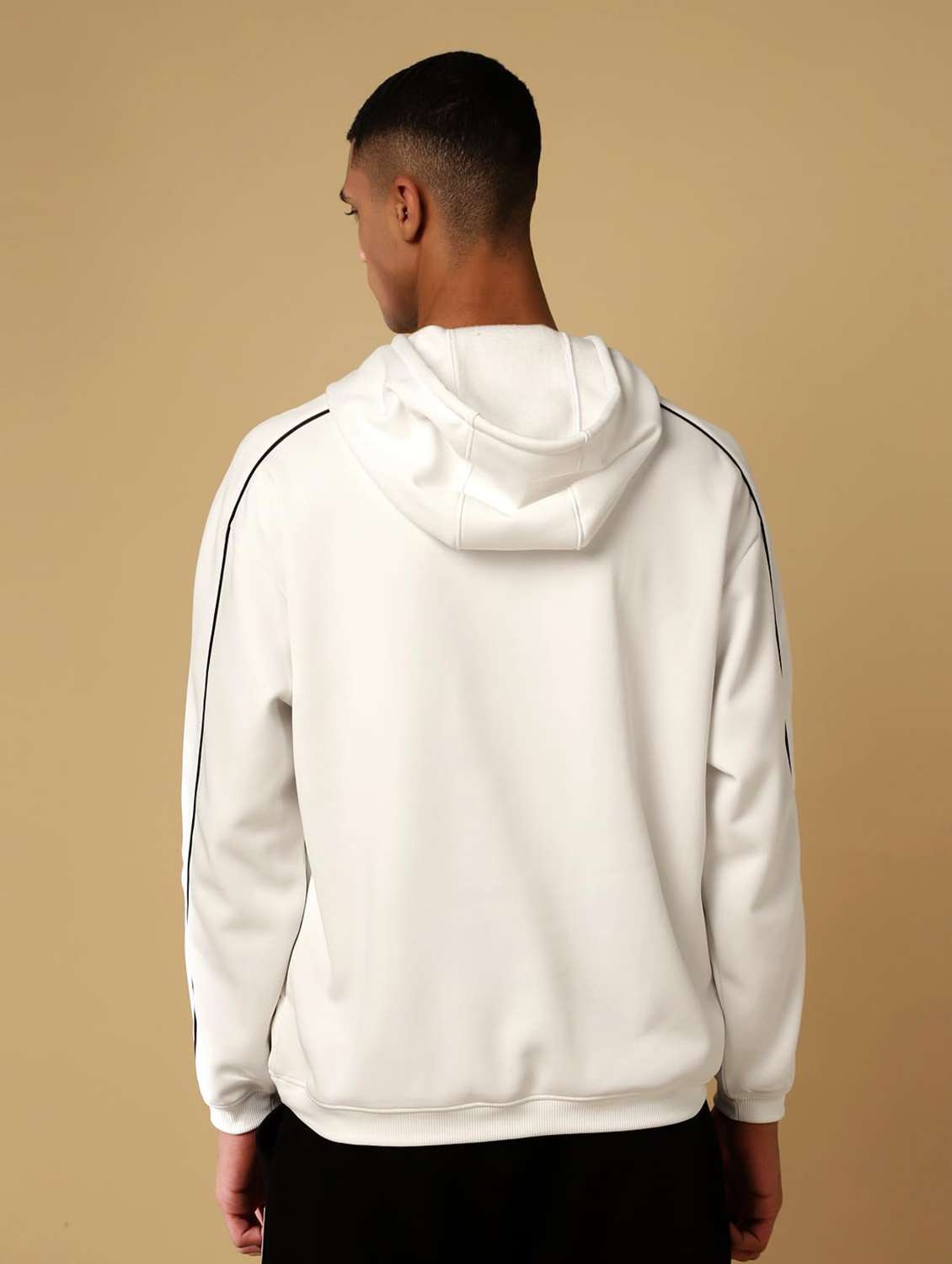 men solid long sleeves hooded sweatshirt - 22581795 -  Standard Image - 4