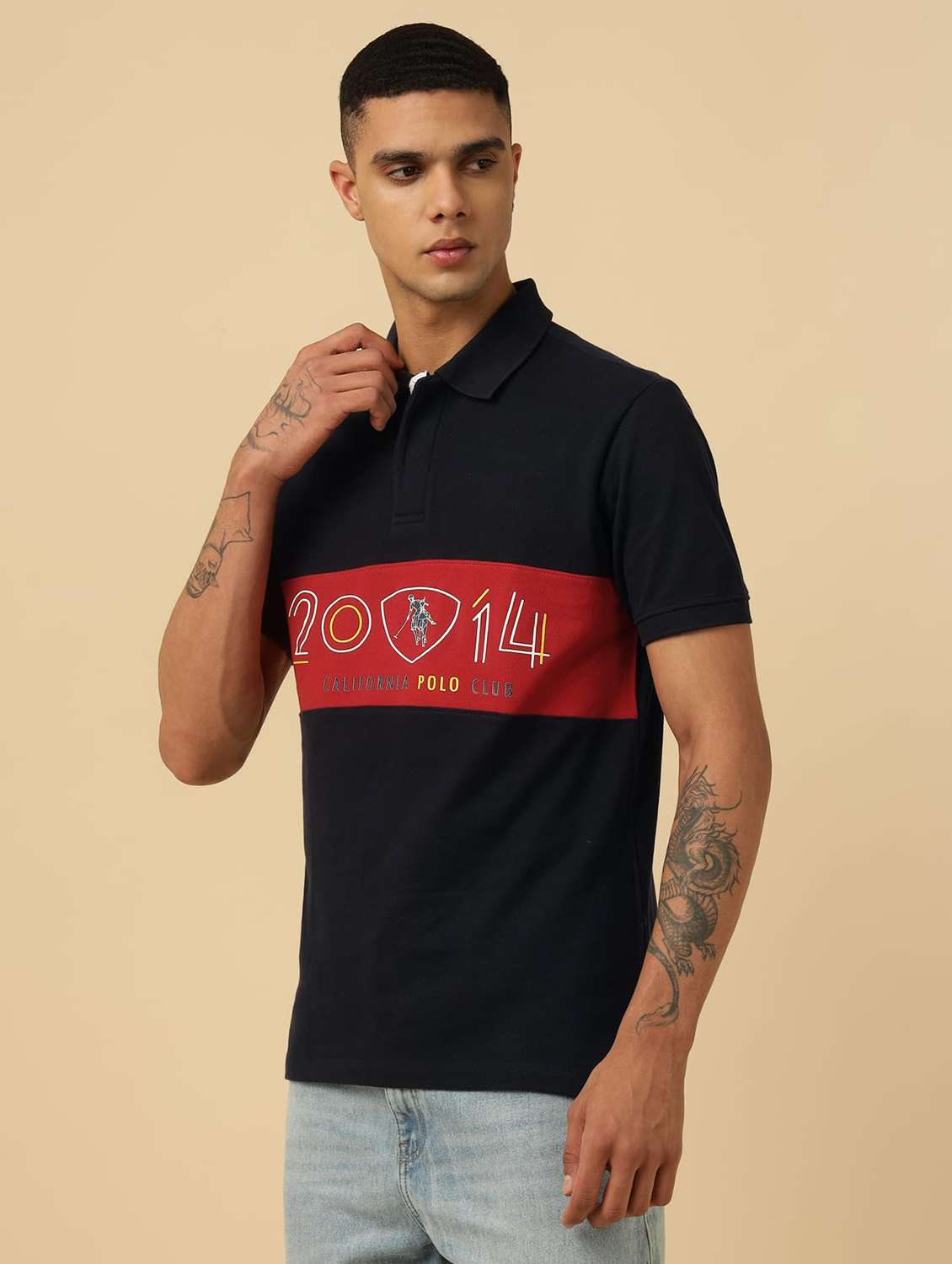 Men Printed Short Sleeves Polo T-shirt - 22581812 -  Standard Image - 1