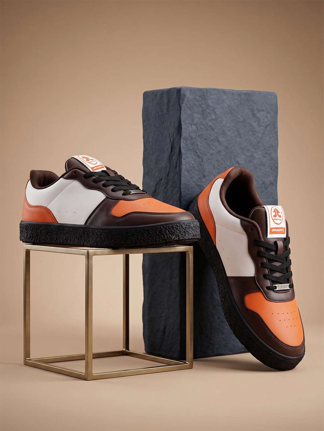 men colourblocked lace up sneaker
