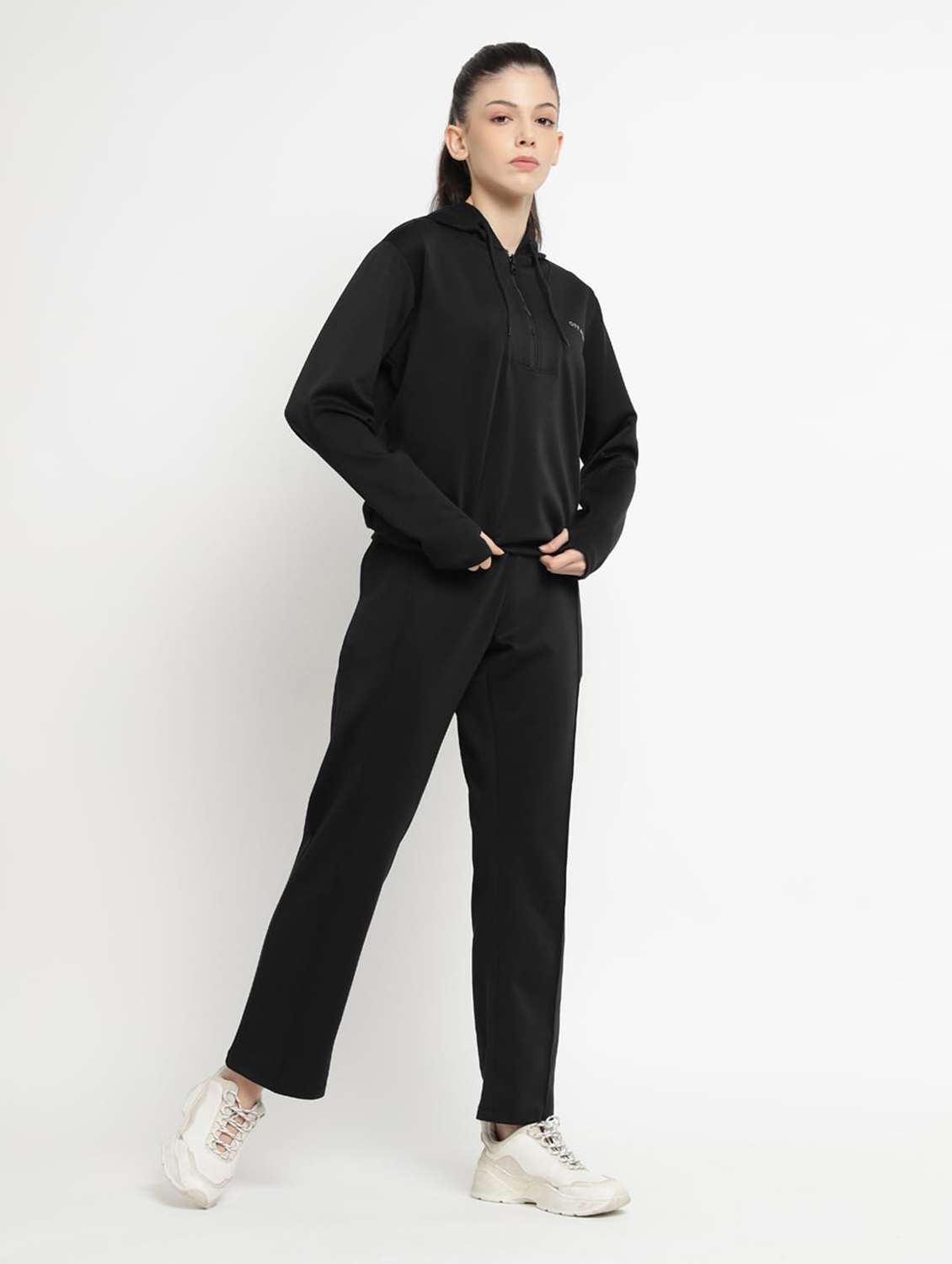 women solid long sleeves active wear set - 22582146 -  Standard Image - 1