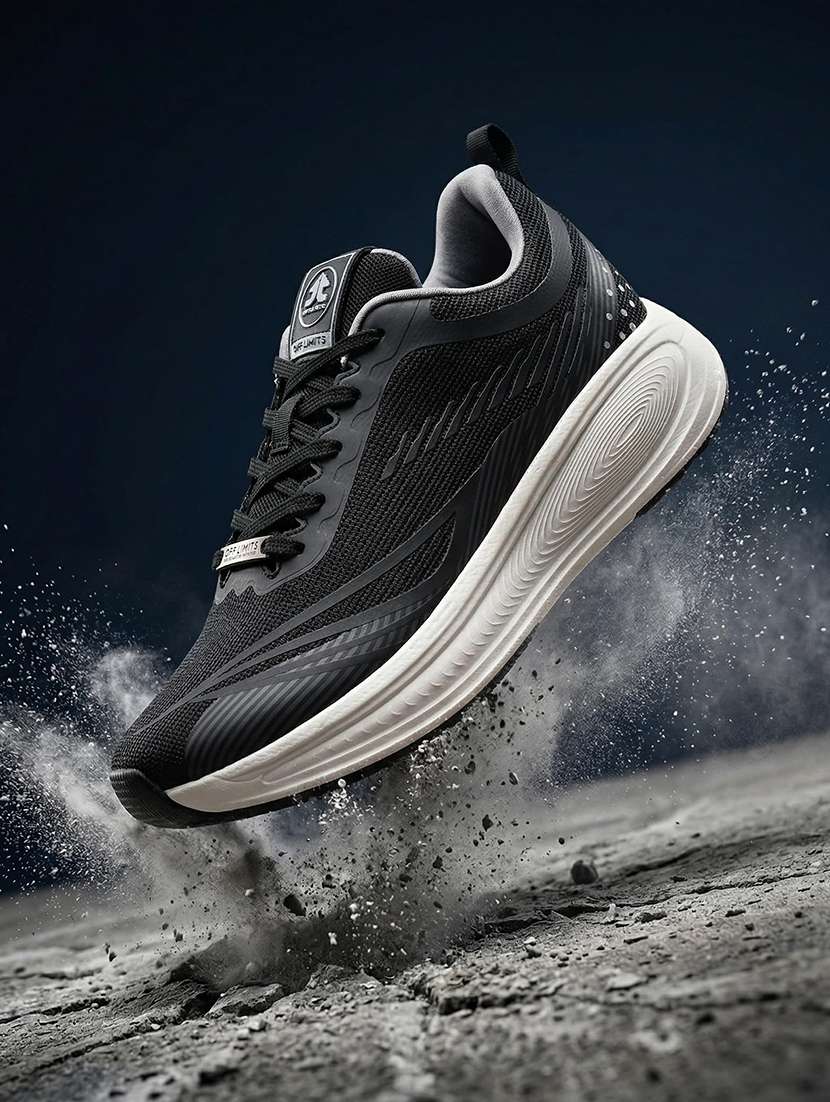 men solid lace up sport shoes