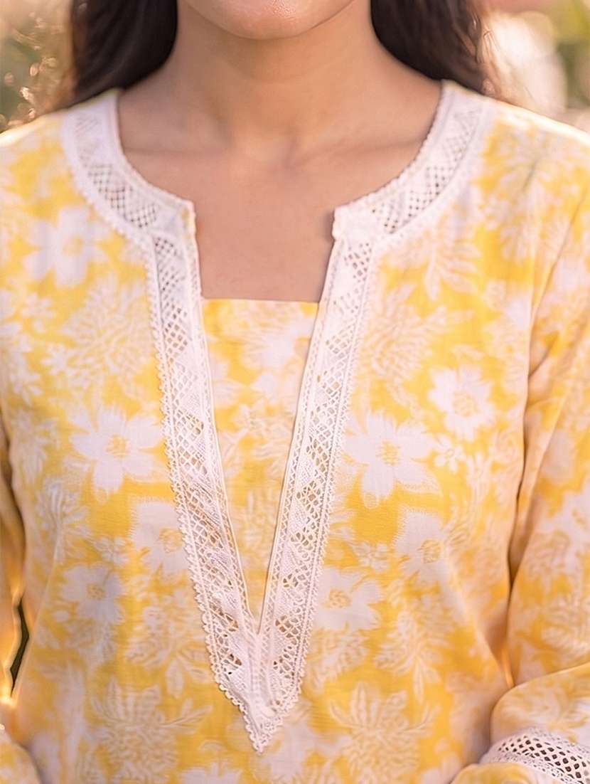 women printed three quarter sleeves straight kurta - 22582493 -  Standard Image - 1