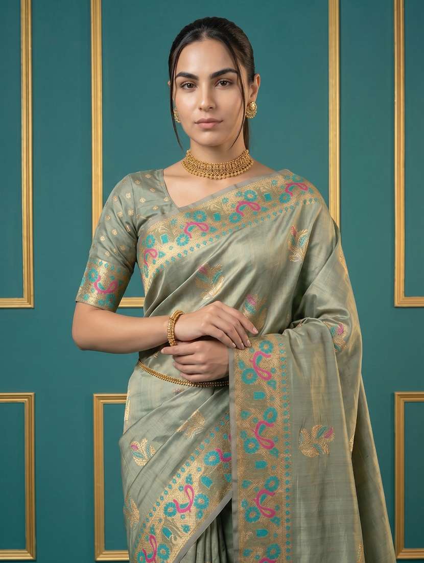 women self design banarasi saree with blouse - 22582787 -  Standard Image - 1