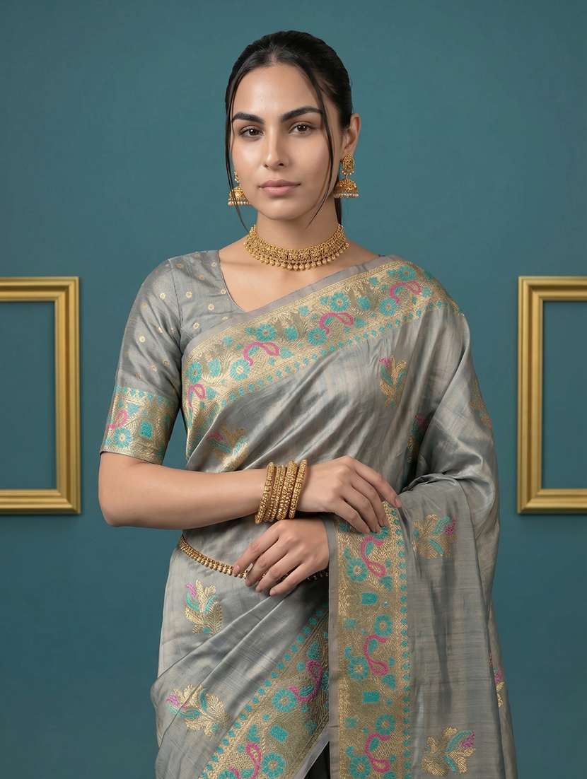 women self design banarasi saree with blouse - 22582790 -  Standard Image - 1