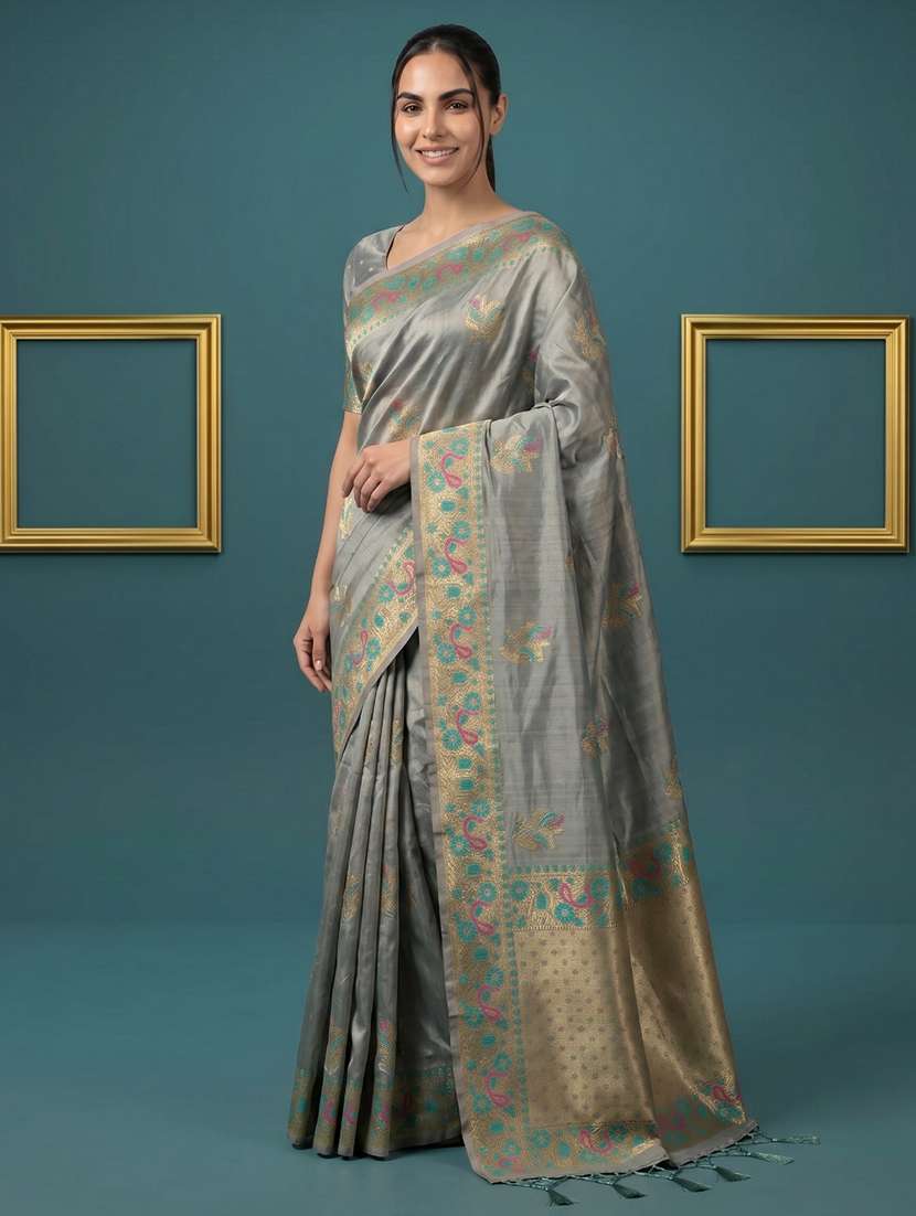 women self design banarasi saree with blouse - 22582790 -  Standard Image - 4