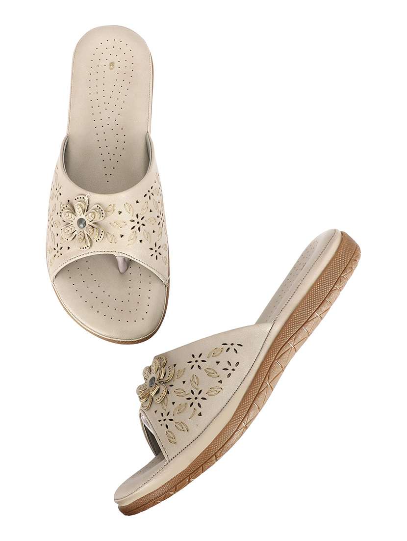 women cutwork toe separator flats - 22582816 -  Standard Image - 1