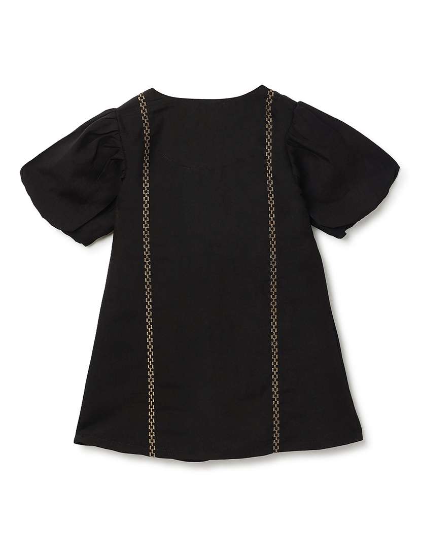 girls embroidered puff sleeves kurta sharara set - 22582859 -  Standard Image - 4