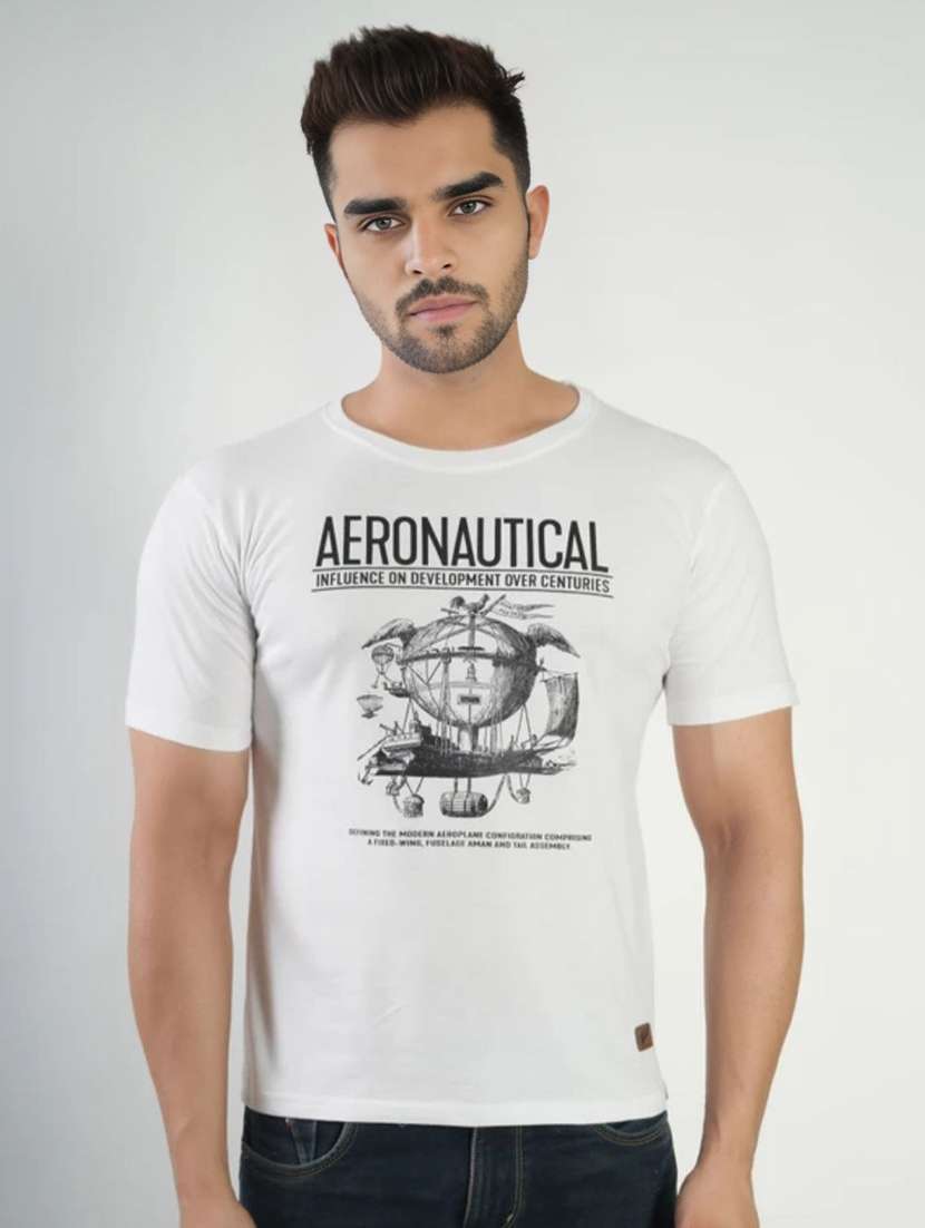 men printed short sleeves regular fit t-shirt