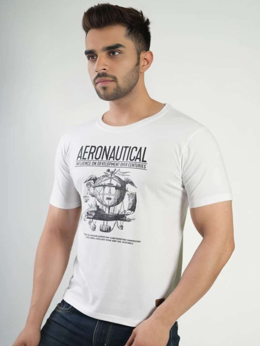 men printed short sleeves regular fit t-shirt - 22582870 -  Standard Image - 1