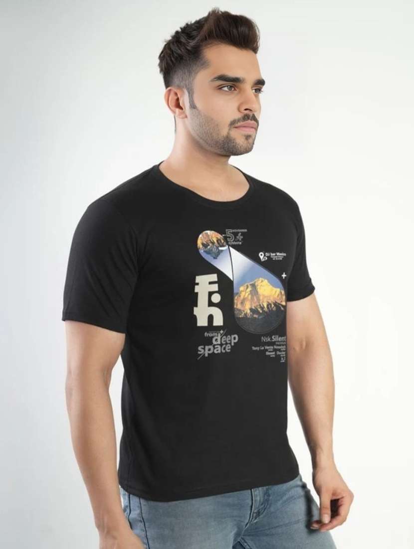 Men Printed Short Sleeves Regular Fit T-shirt - 22582875 -  Standard Image - 1