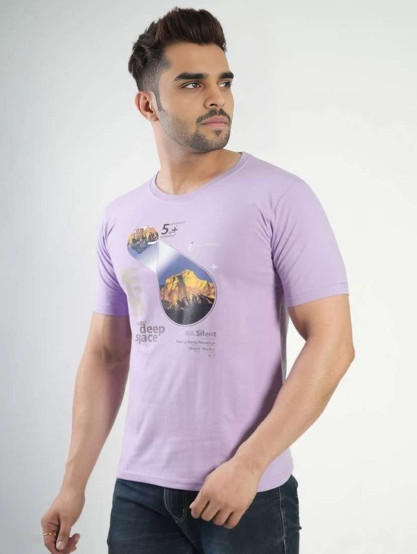 Men Printed Short Sleeves Regular Fit T-shirt - 22582876 -  Standard Image - 1