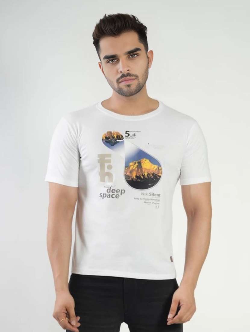men printed short sleeves regular fit t-shirt