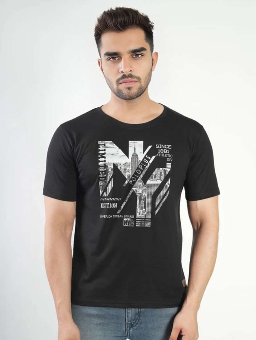 men printed short sleeves regular fit t-shirt
