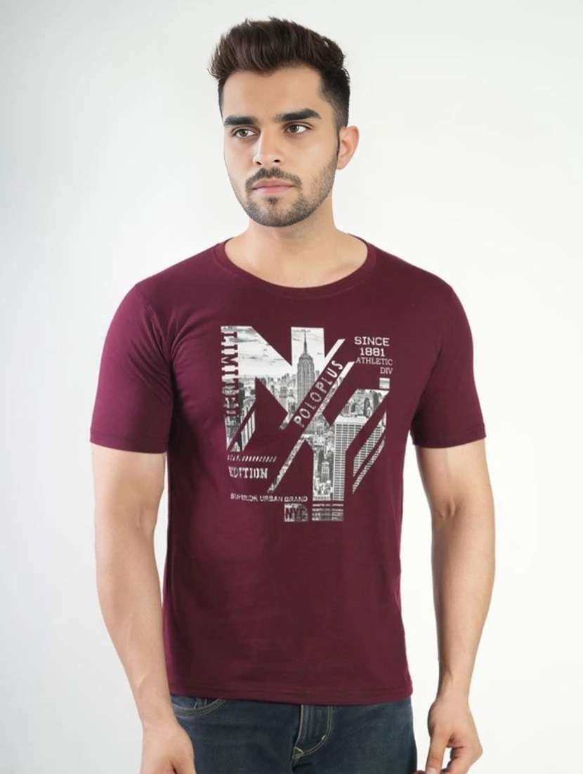 Men Printed Short Sleeves Regular Fit T-shirt - 22582881 -  Standard Image - 1