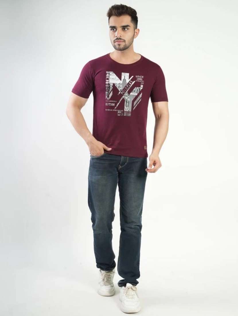 Men Printed Short Sleeves Regular Fit T-shirt - 22582881 -  Standard Image - 4