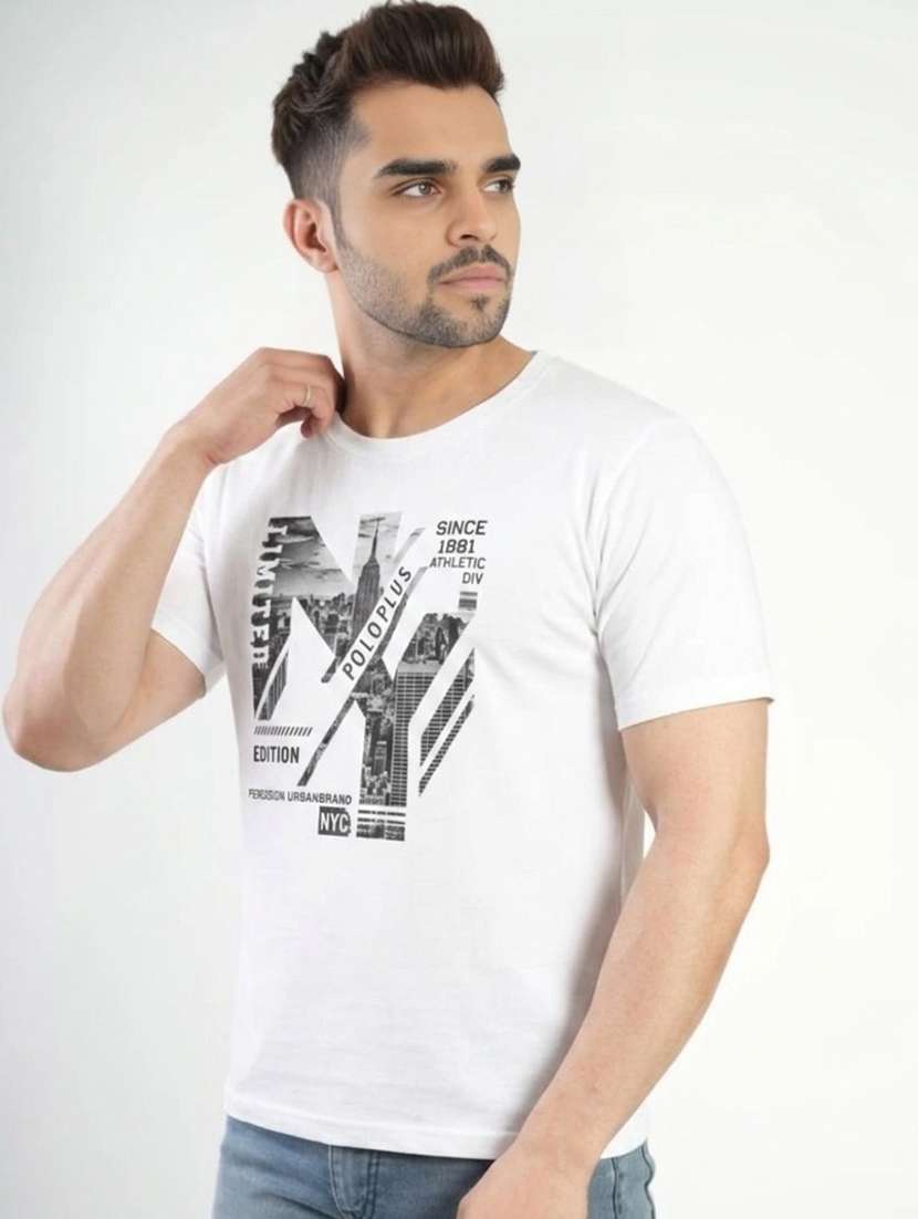 men printed short sleeves regular fit t-shirt