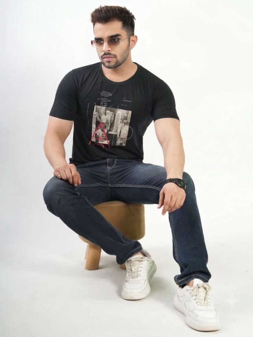 men printed short sleeves regular fit t-shirt - 22582887 -  Standard Image - 4