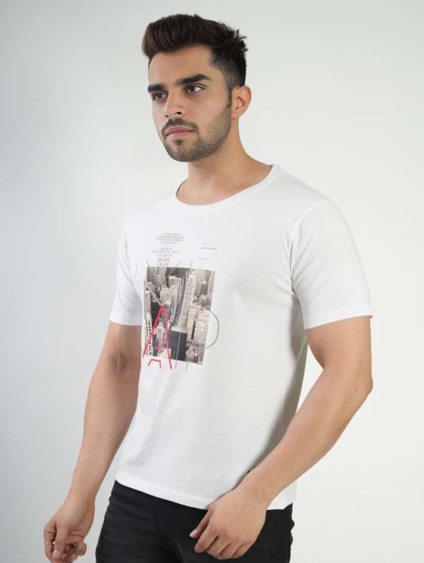 men printed short sleeves regular fit t-shirt - 22582890 -  Standard Image - 1
