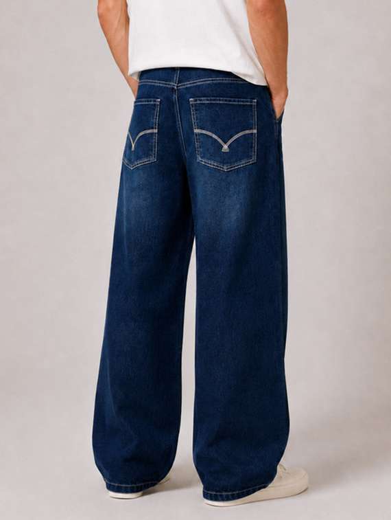 Men Washed Mid Rise Full Length Baggy Jeans - 22582931 -  Standard Image - 4